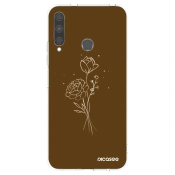 Picasee διαφανής θήκη σιλικόνης Huawei P40 Lite E - Brown flowers