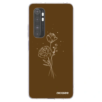 Picasee διαφανής θήκη σιλικόνης Xiaomi Mi Note 10 Lite - Brown flowers