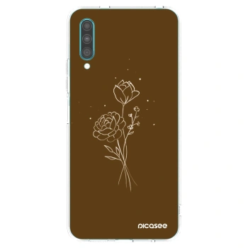 Picasee διαφανής θήκη σιλικόνης Samsung Galaxy A30s A307F - Brown flowers