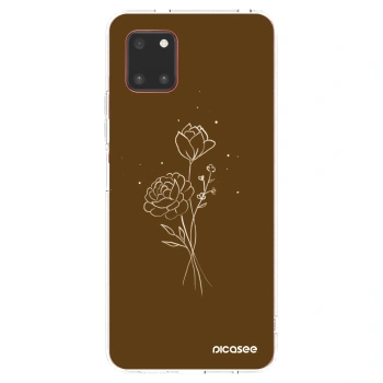 Picasee διαφανής θήκη σιλικόνης Samsung Galaxy Note 10 Lite N770F - Brown flowers