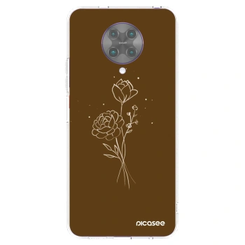Picasee διαφανής θήκη σιλικόνης Xiaomi Poco F2 Pro - Brown flowers