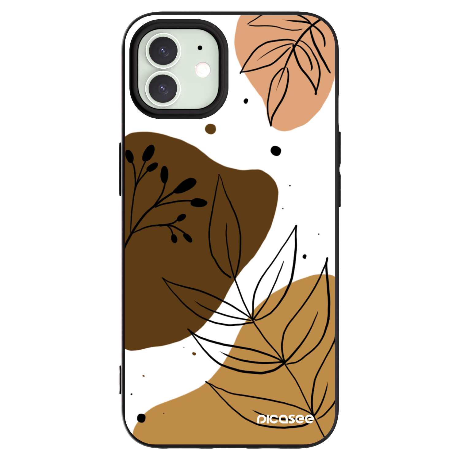 Picasee Μαύρη θήκη σιλικόνης για Apple iPhone 12 - Boho style