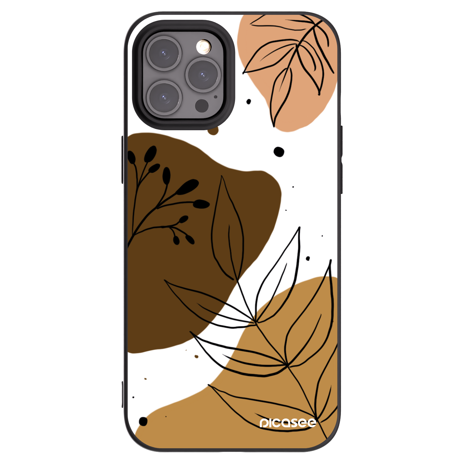 Picasee Μαύρη θήκη σιλικόνης για Apple iPhone 12 Pro Max - Boho style