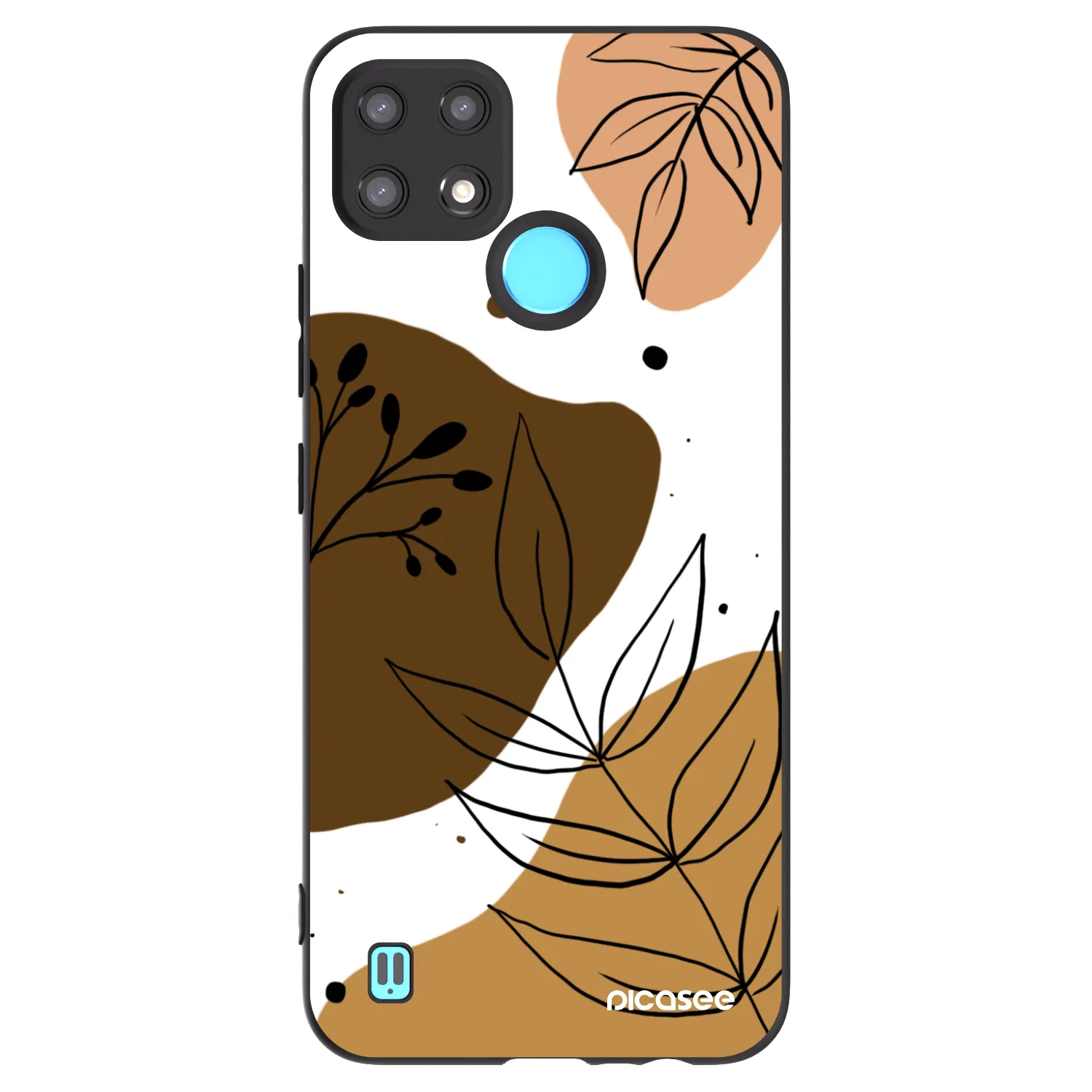 Picasee Μαύρη θήκη σιλικόνης για Realme C21 - Boho style