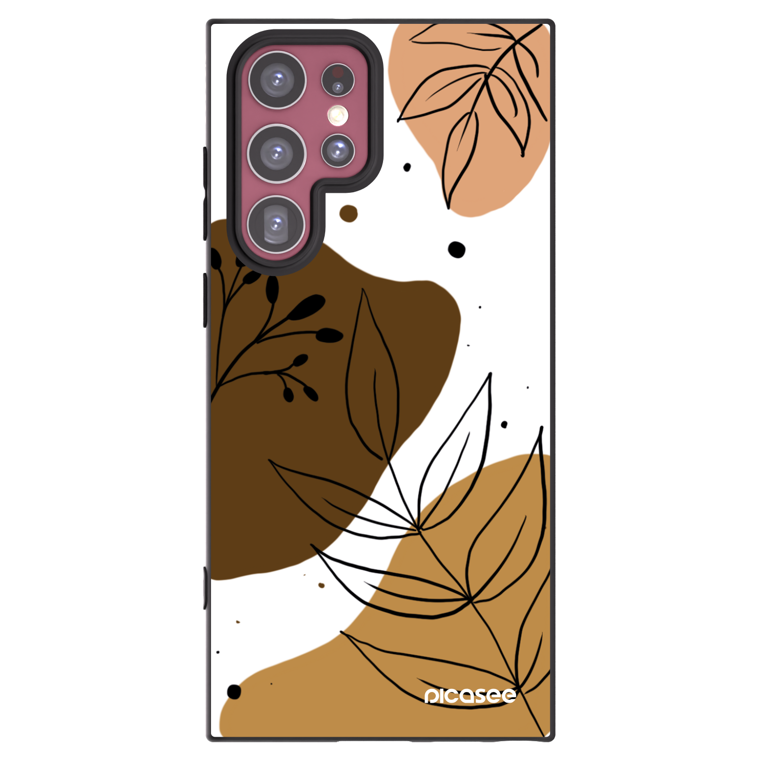 Picasee Μαύρη θήκη σιλικόνης για Samsung Galaxy S22 Ultra 5G - Boho style
