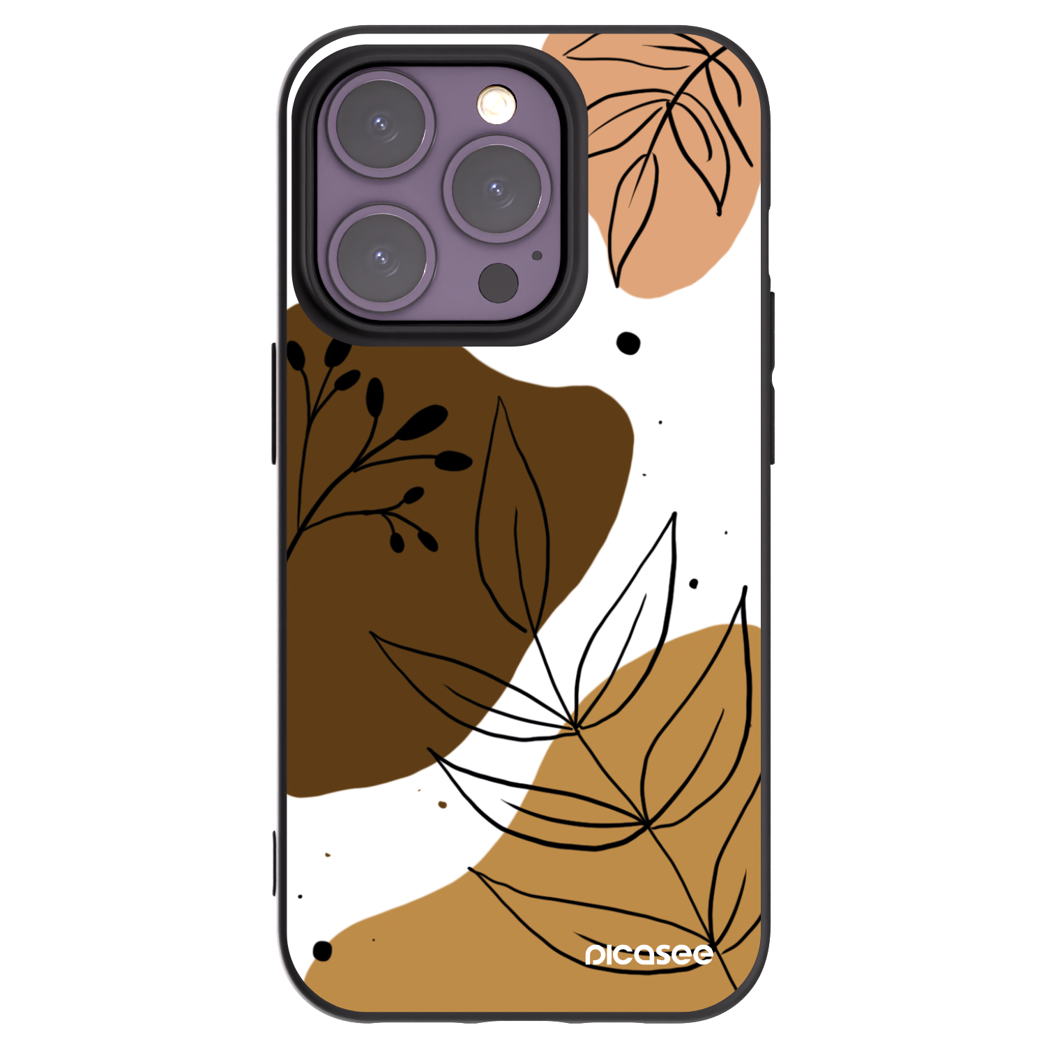 Picasee Μαύρη θήκη σιλικόνης για Apple iPhone 14 Pro - Boho style