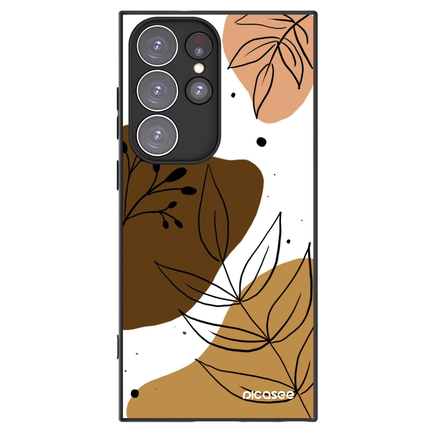 Picasee Μαύρη θήκη σιλικόνης για Samsung Galaxy S23 Ultra 5G - Boho style