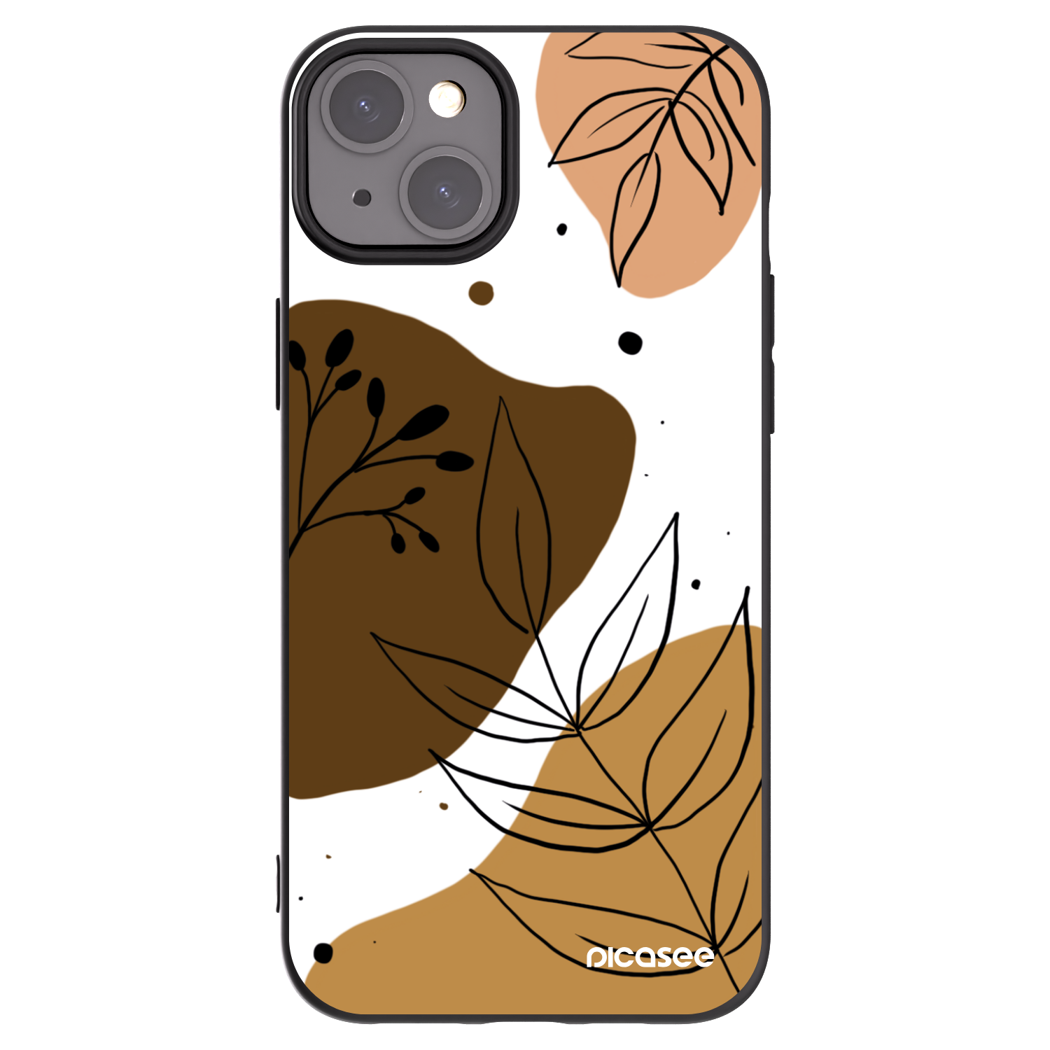 Picasee Μαύρη θήκη σιλικόνης για Apple iPhone 15 Plus - Boho style