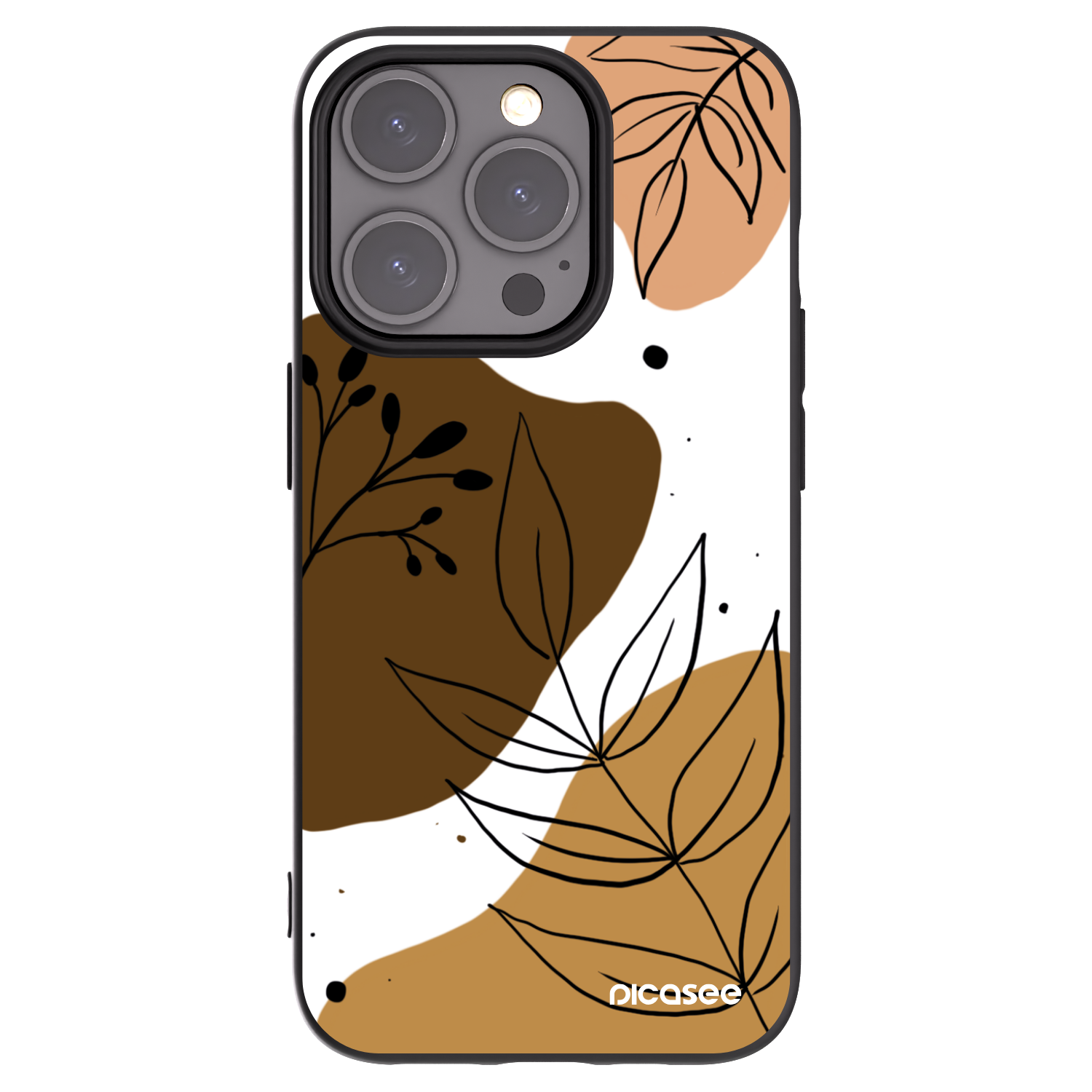 Picasee Μαύρη θήκη σιλικόνης για Apple iPhone 15 Pro - Boho style