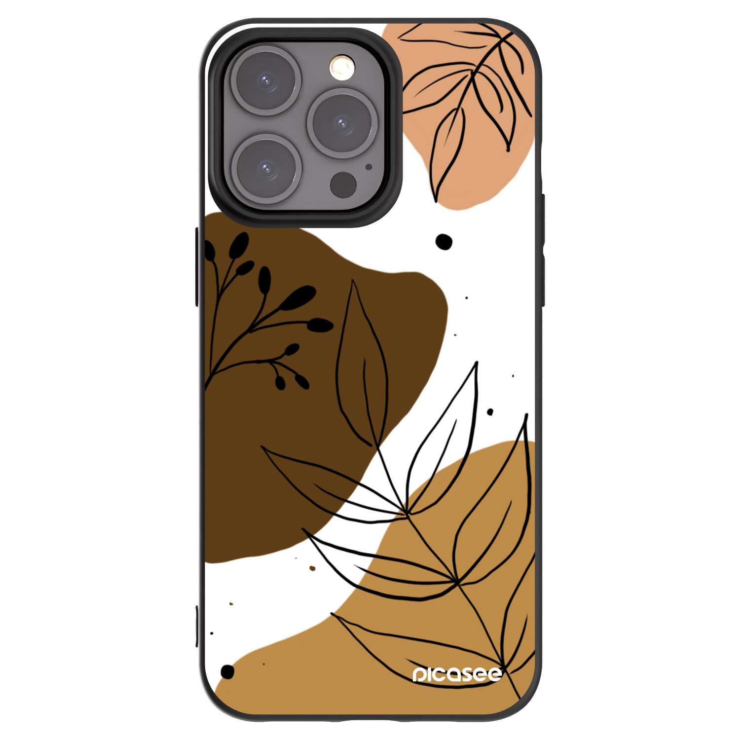 Picasee Μαύρη θήκη σιλικόνης για Apple iPhone 15 Pro Max - Boho style