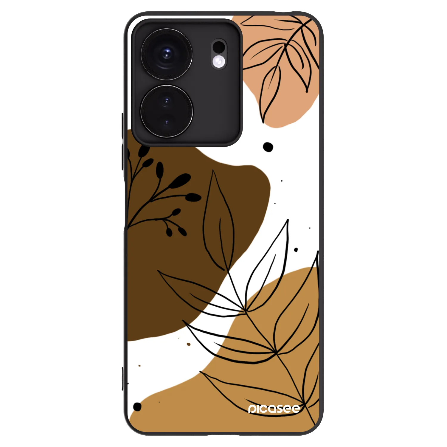 Picasee Μαύρη θήκη σιλικόνης για Xiaomi Redmi 13C 4G - Boho style