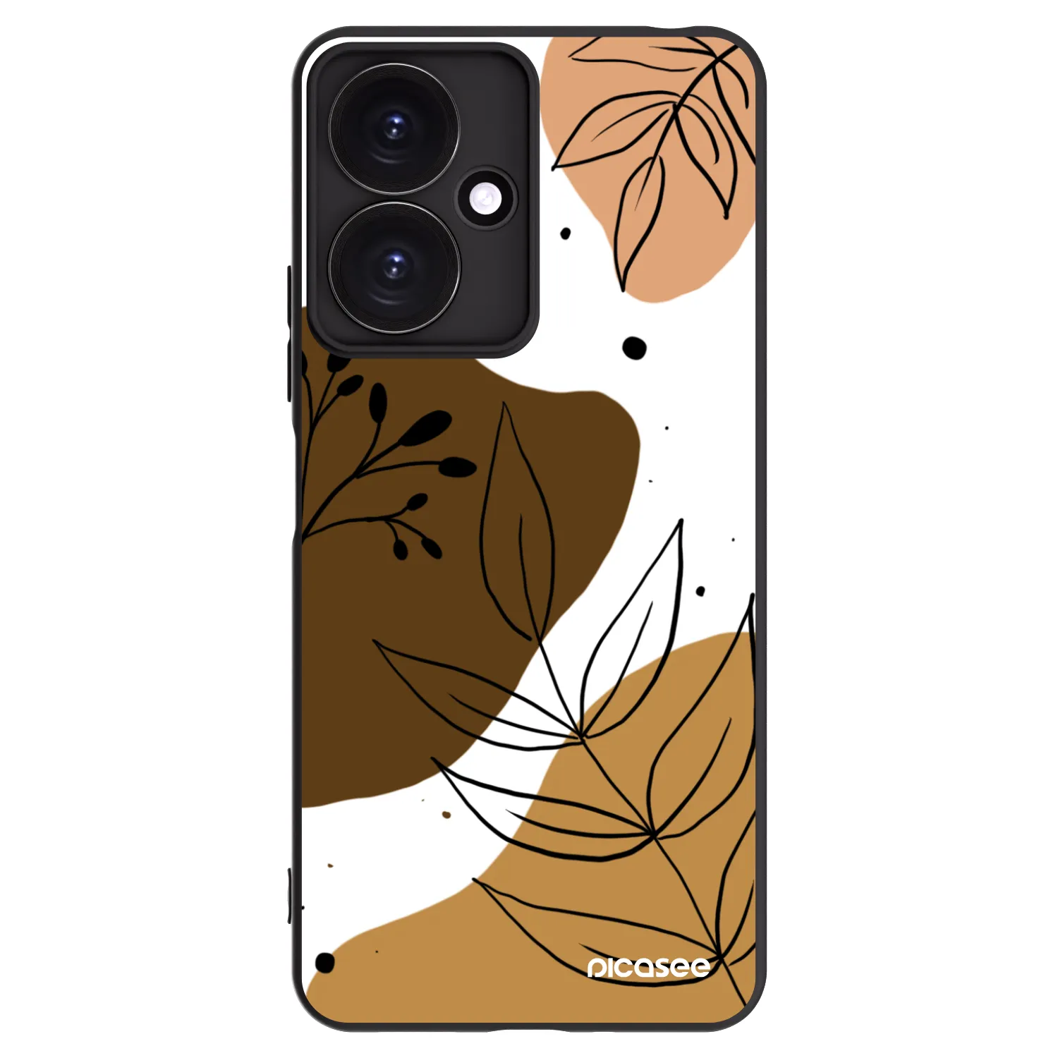 Picasee Μαύρη θήκη σιλικόνης για Xiaomi Redmi 13C 5G - Boho style