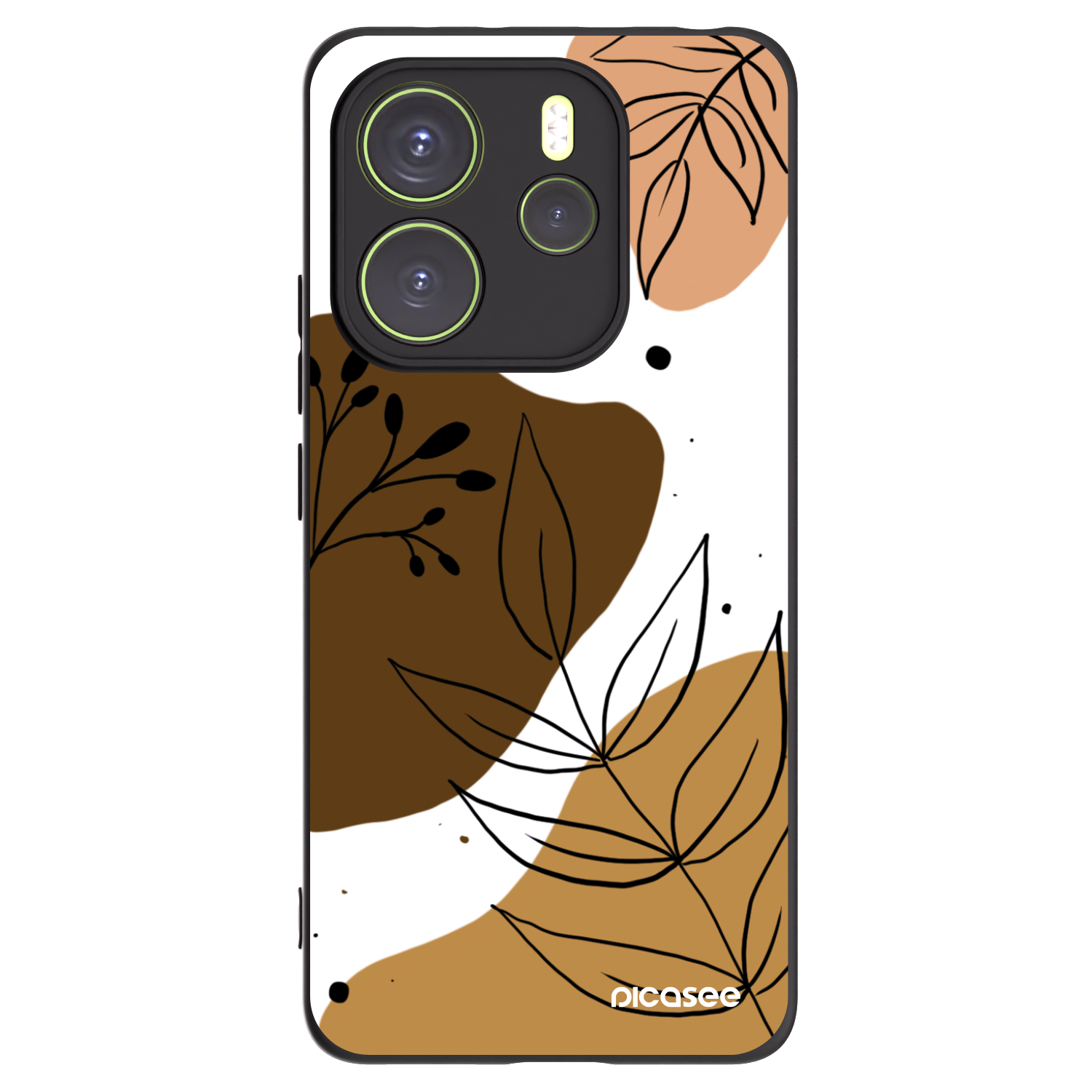 Picasee Μαύρη θήκη σιλικόνης για Xiaomi Redmi Note 14 4G - Boho style