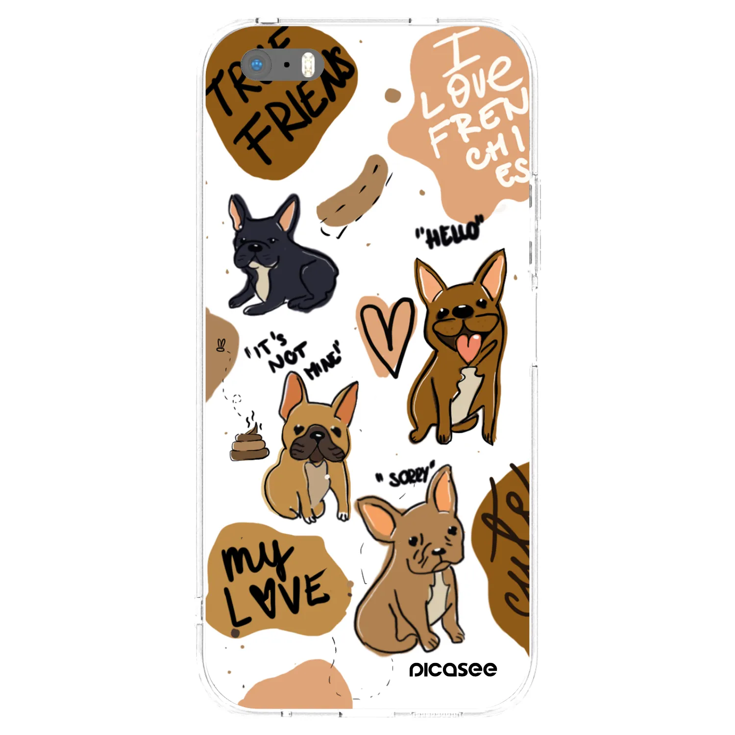 Picasee διαφανής θήκη σιλικόνης Apple iPhone 5/5S/SE - Frenchies