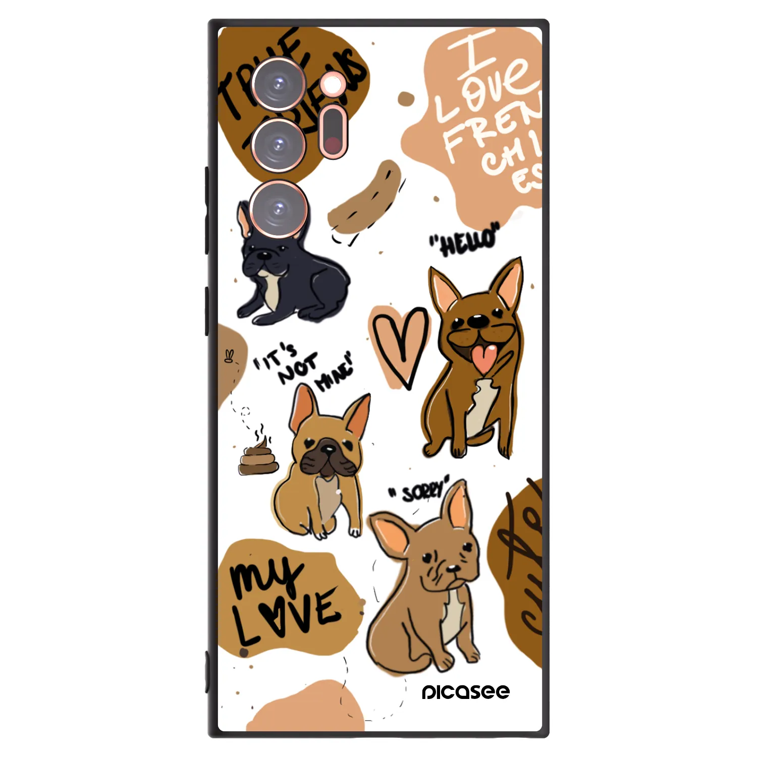 Picasee Μαύρη θήκη σιλικόνης για Samsung Galaxy Note 20 Ultra - Frenchies