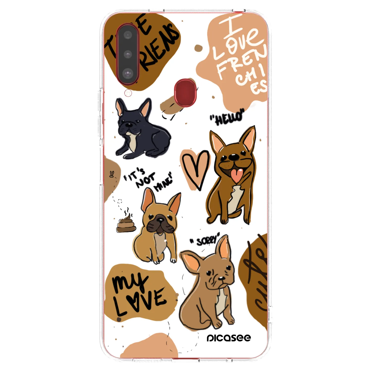 Picasee διαφανής θήκη σιλικόνης Samsung Galaxy A20s - Frenchies