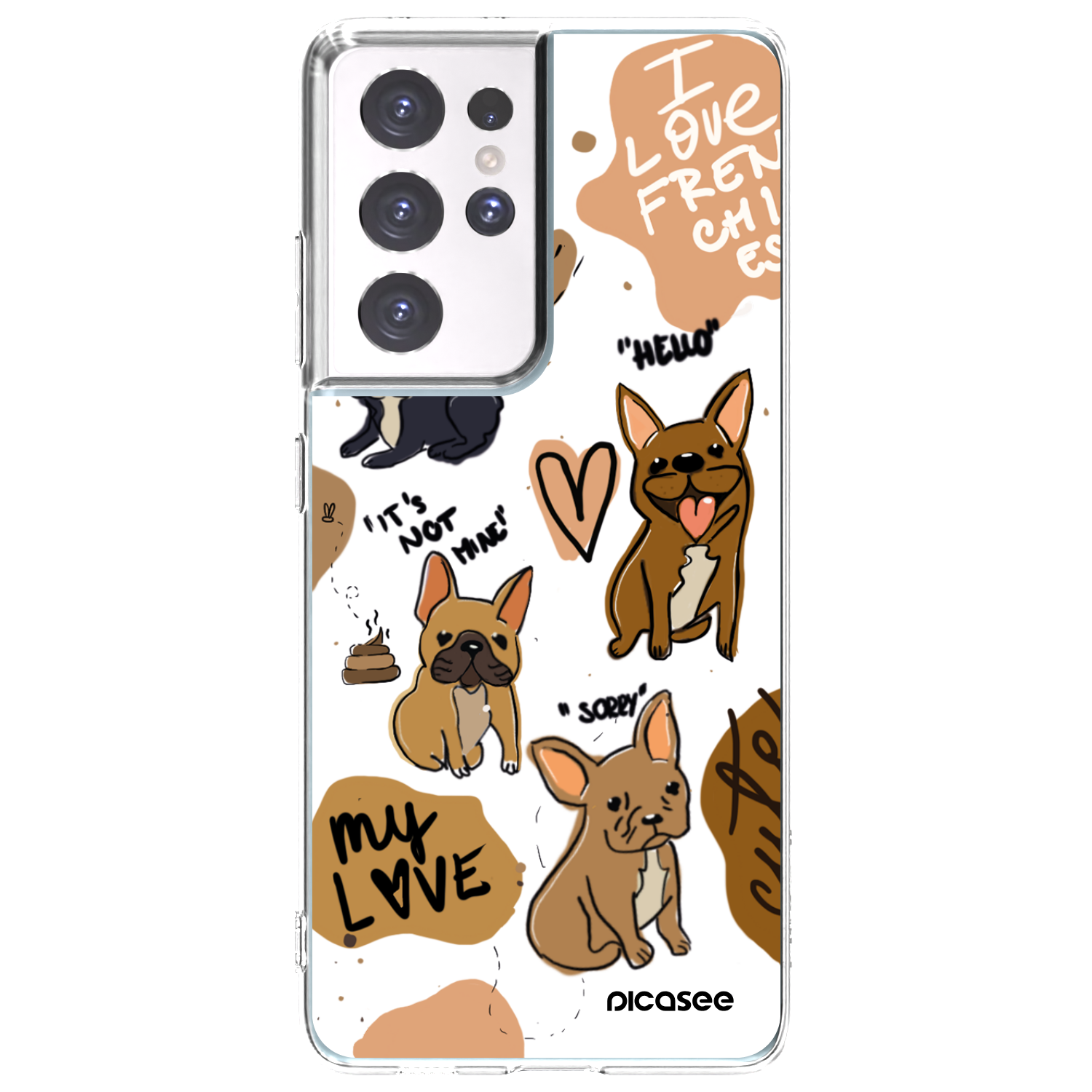Picasee διαφανής θήκη σιλικόνης Samsung Galaxy S21 Ultra 5G G998B - Frenchies