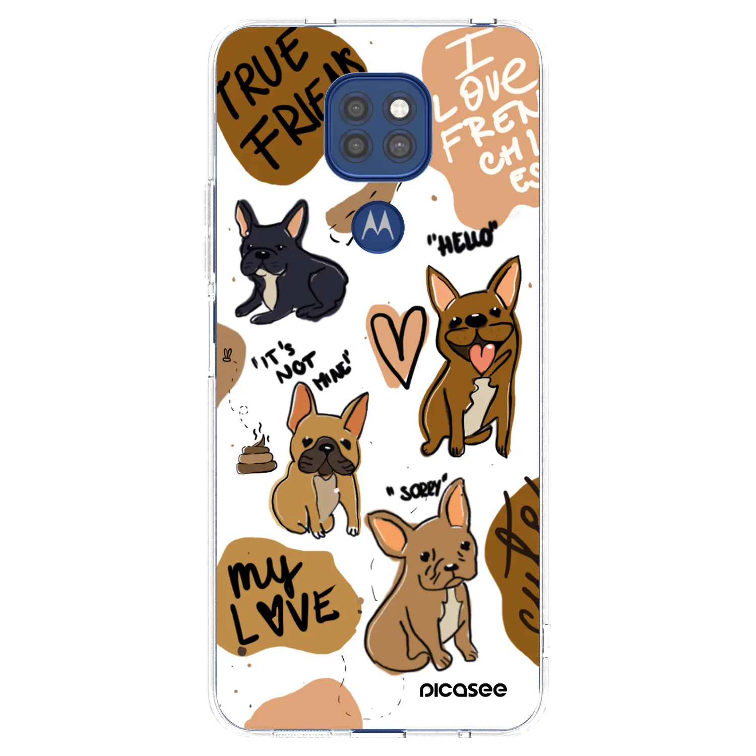 Picasee διαφανής θήκη σιλικόνης Motorola Moto G9 Play - Frenchies