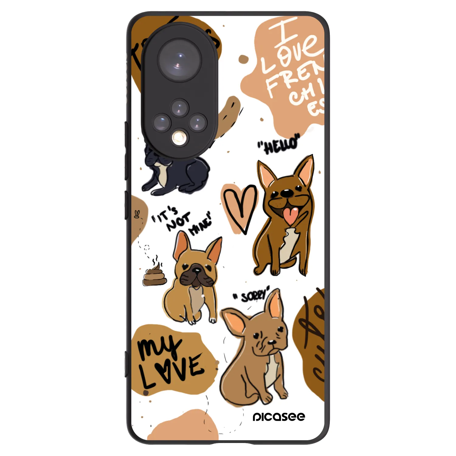 Picasee Μαύρη θήκη σιλικόνης για Honor 50 5G - Frenchies