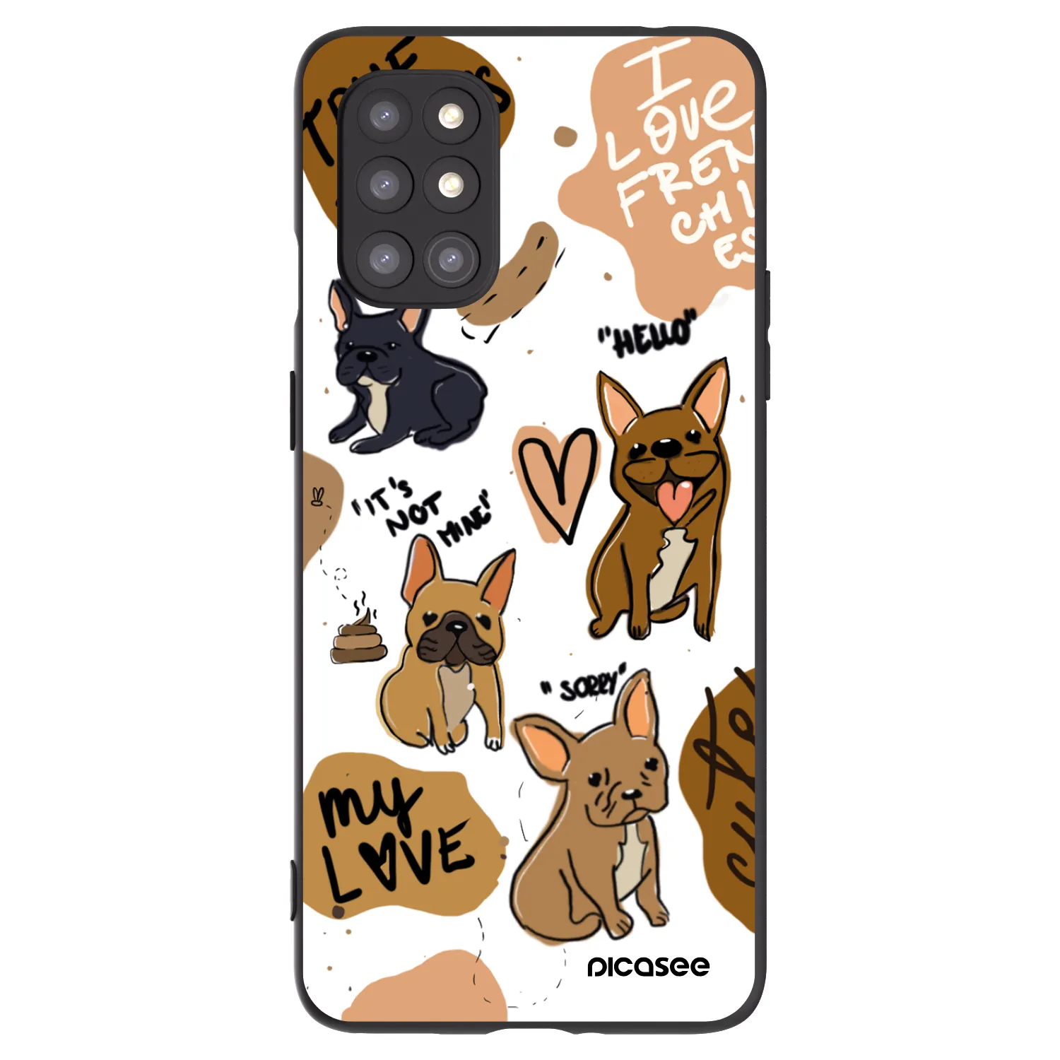 Picasee Μαύρη θήκη σιλικόνης για OnePlus 8T - Frenchies