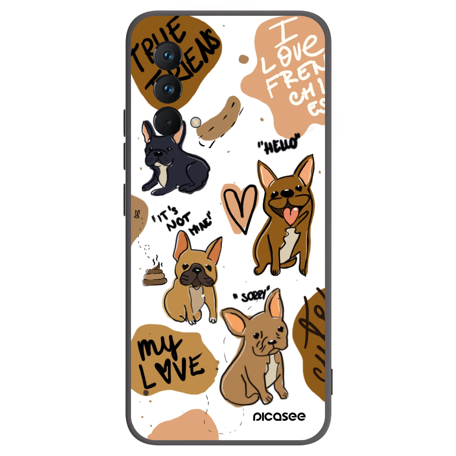 Picasee Μαύρη θήκη σιλικόνης για Realme GT Master Edition 5G - Frenchies