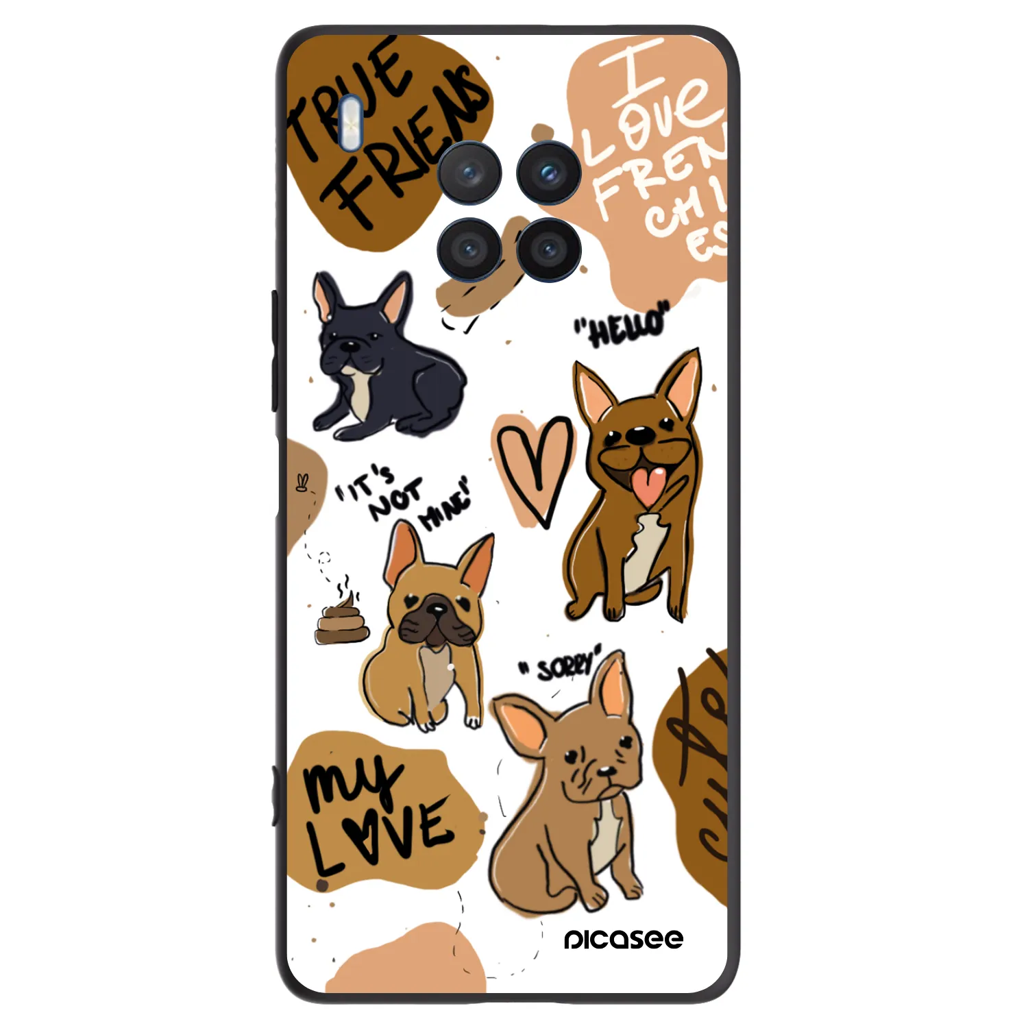 Picasee Μαύρη θήκη σιλικόνης για Honor 50 Lite - Frenchies