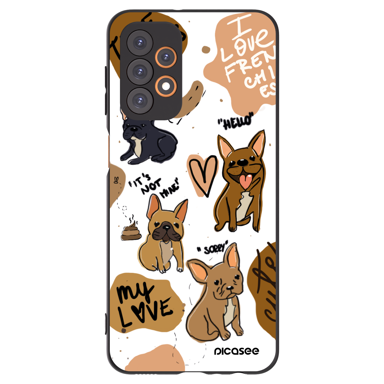 Picasee Μαύρη θήκη σιλικόνης για Samsung Galaxy A23 A236B 5G - Frenchies