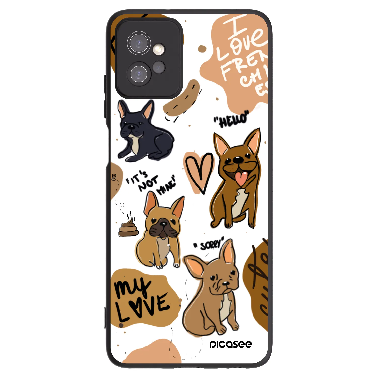 Picasee Μαύρη θήκη σιλικόνης για Motorola Moto G32 - Frenchies