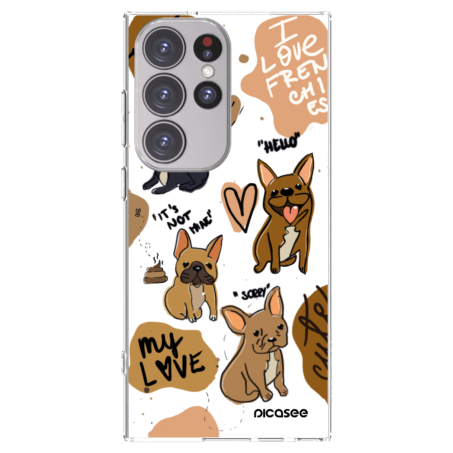 Picasee διαφανής θήκη σιλικόνης Samsung Galaxy S23 Ultra 5G - Frenchies