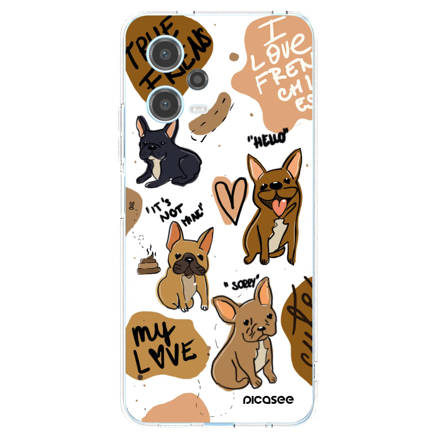 Picasee διαφανής θήκη σιλικόνης Xiaomi Redmi Note 12 5G - Frenchies