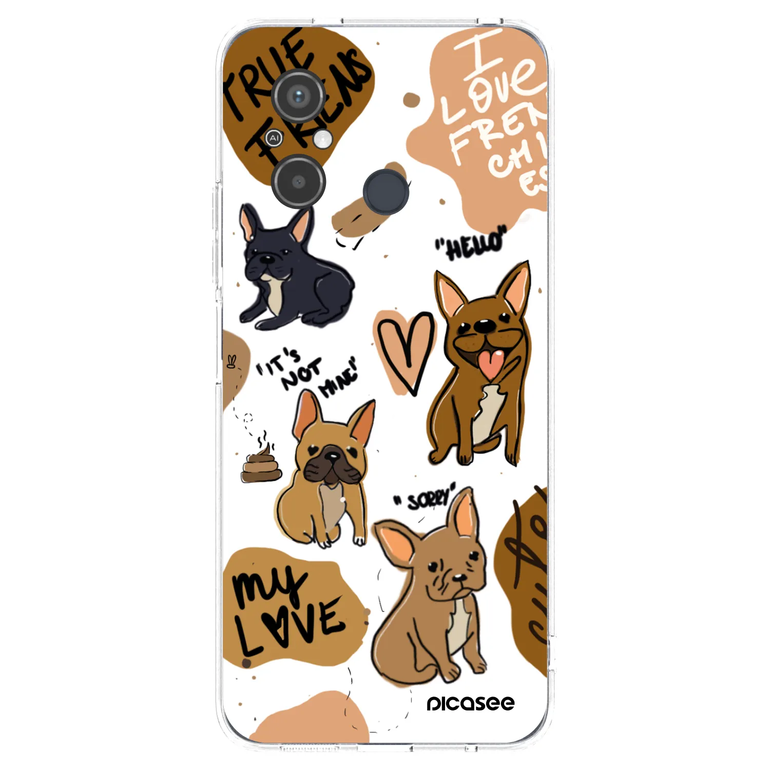 Picasee διαφανής θήκη σιλικόνης Xiaomi Redmi 12C - Frenchies