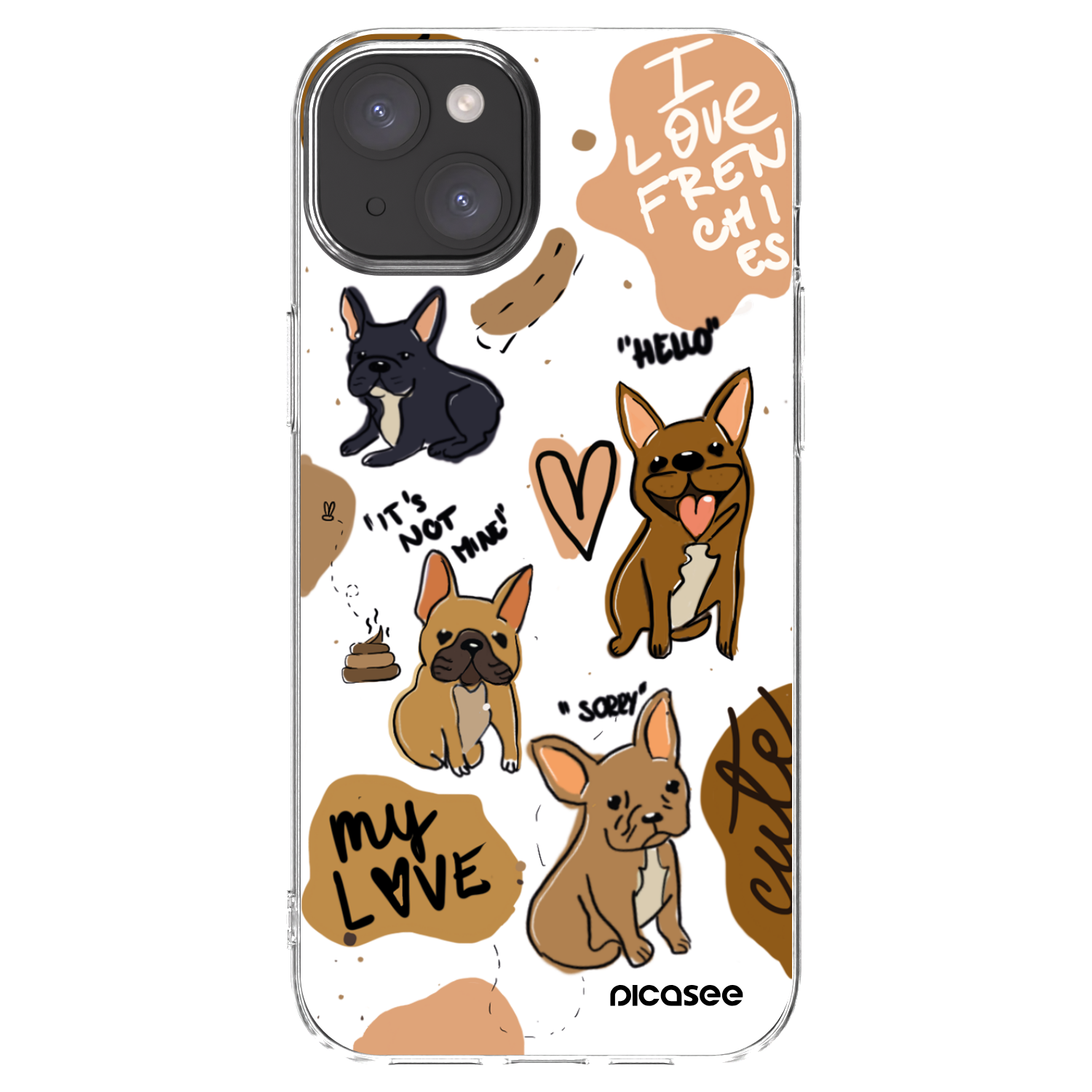 Picasee διαφανής θήκη σιλικόνης Apple iPhone 15 Plus - Frenchies