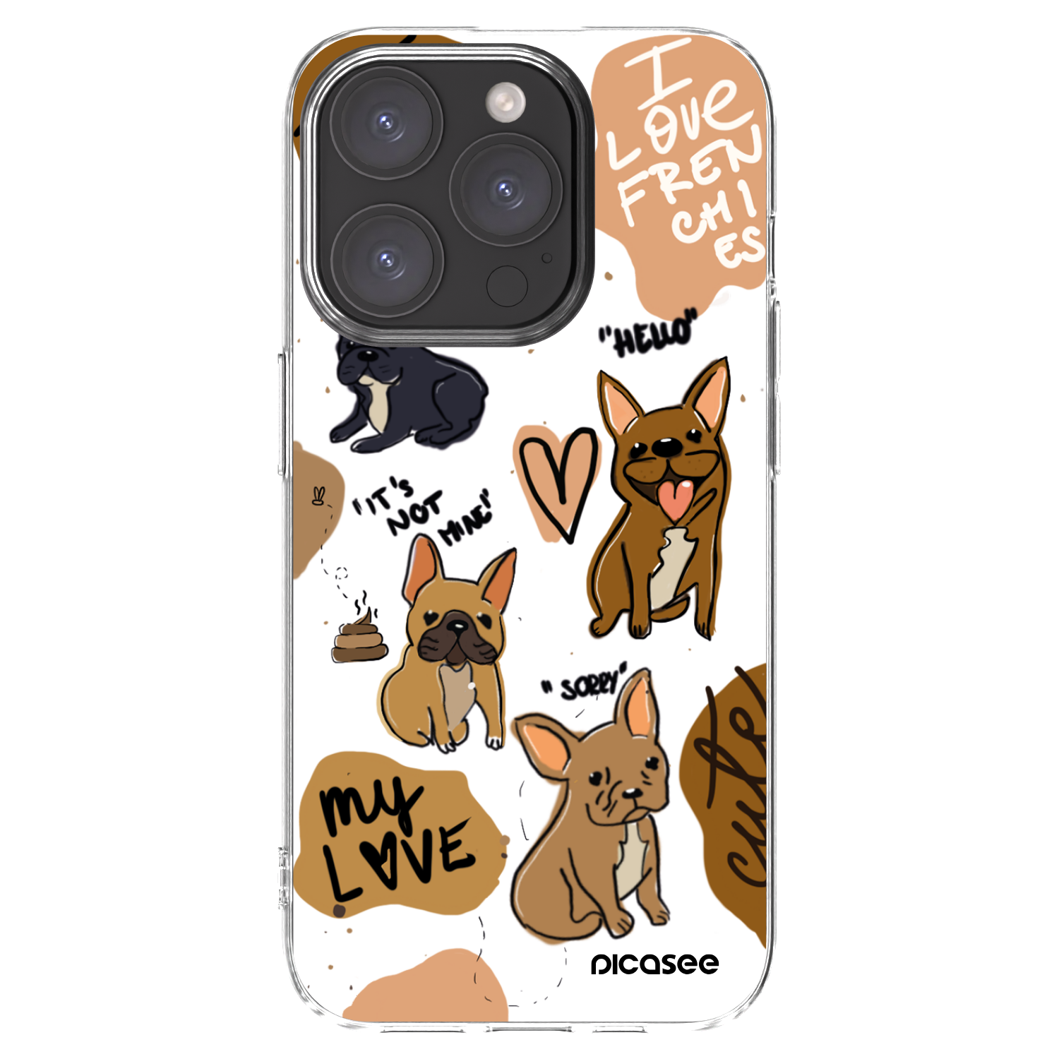 Picasee διαφανής θήκη σιλικόνης Apple iPhone 15 Pro - Frenchies