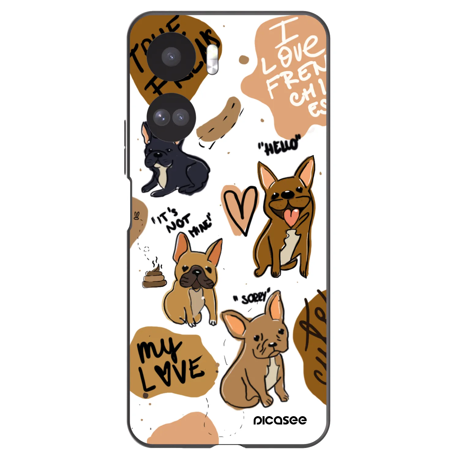 Picasee Μαύρη θήκη σιλικόνης για Honor 90 Lite 5G - Frenchies