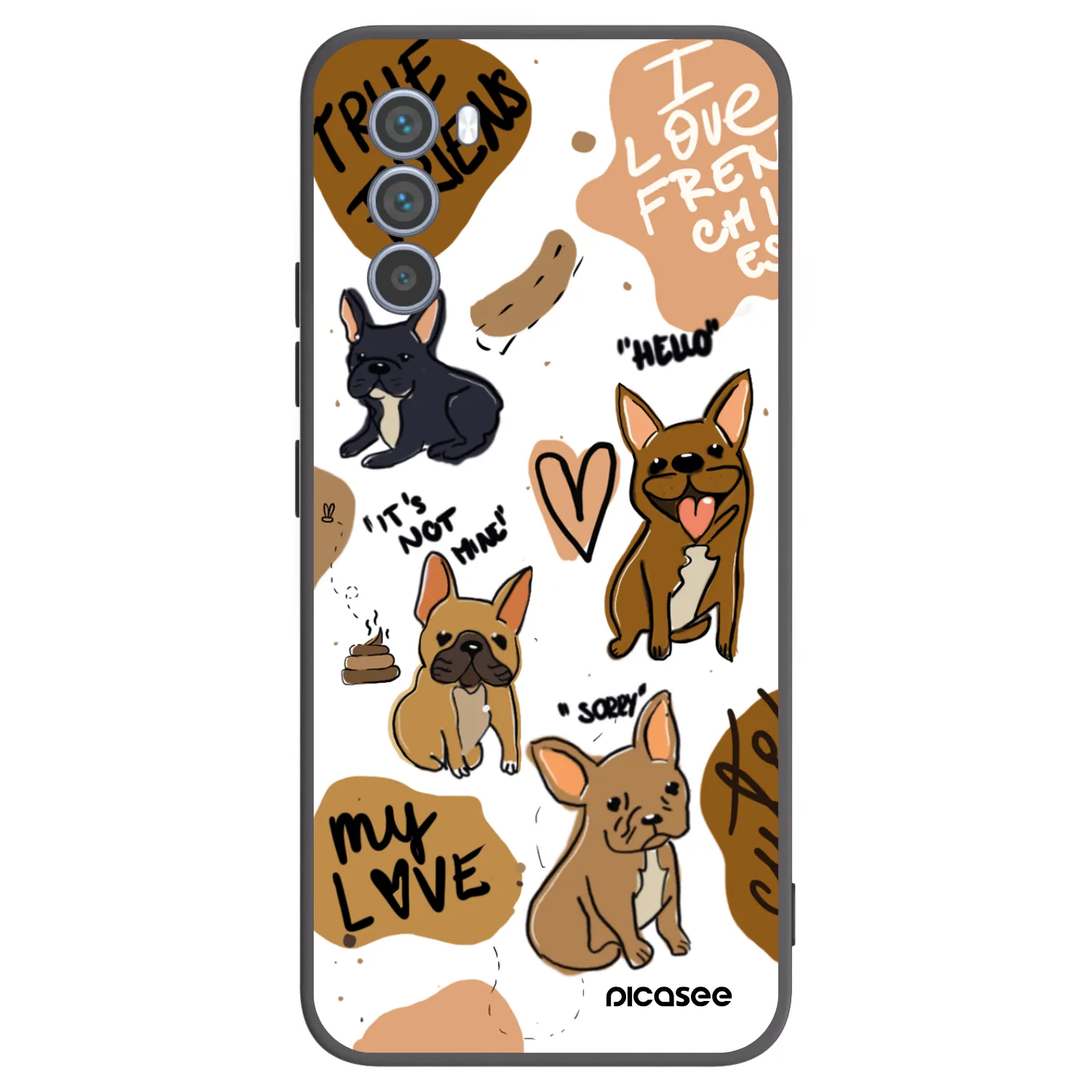 Picasee Μαύρη θήκη σιλικόνης για Motorola Moto G62 - Frenchies