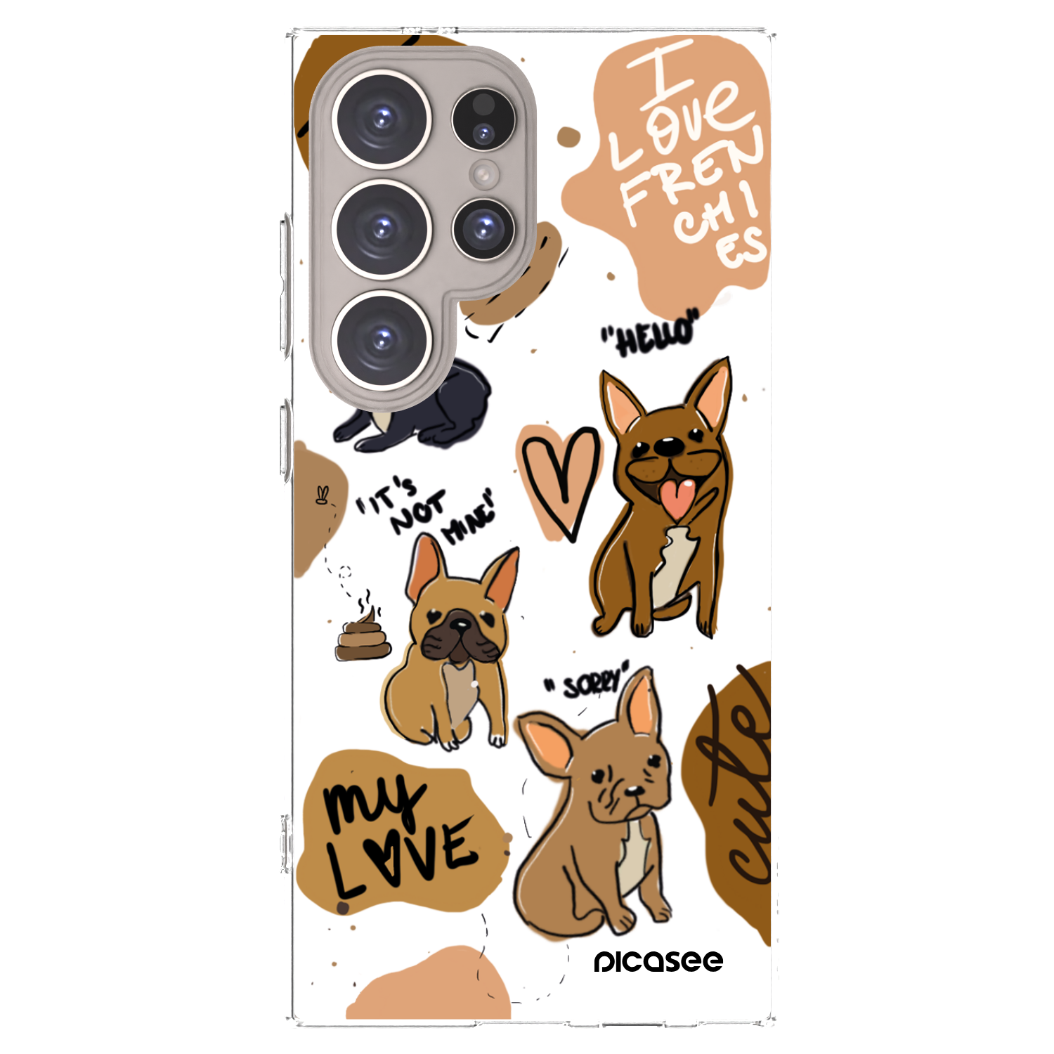 Picasee διαφανής θήκη σιλικόνης Samsung Galaxy S24 Ultra S928B 5G - Frenchies