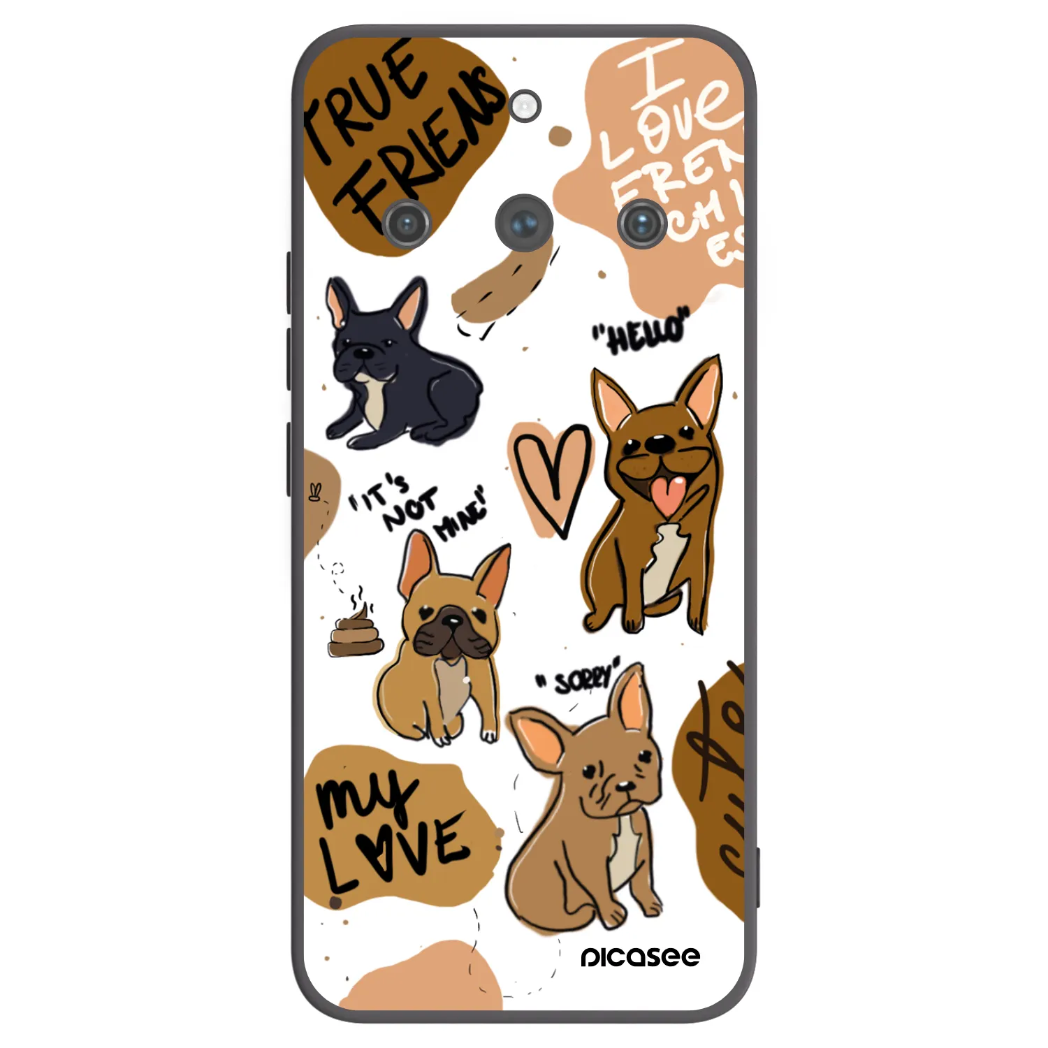Picasee Μαύρη θήκη σιλικόνης για Realme 11 Pro+ - Frenchies
