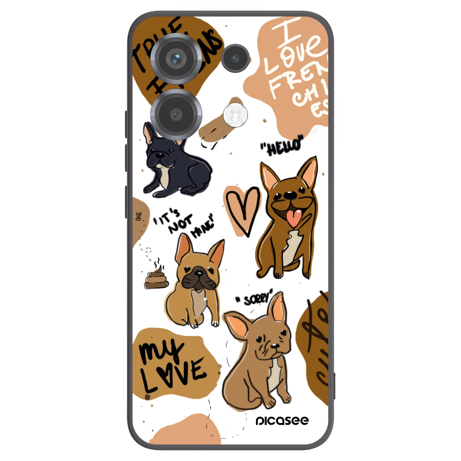 Picasee Μαύρη θήκη σιλικόνης για Xiaomi Poco X6 - Frenchies