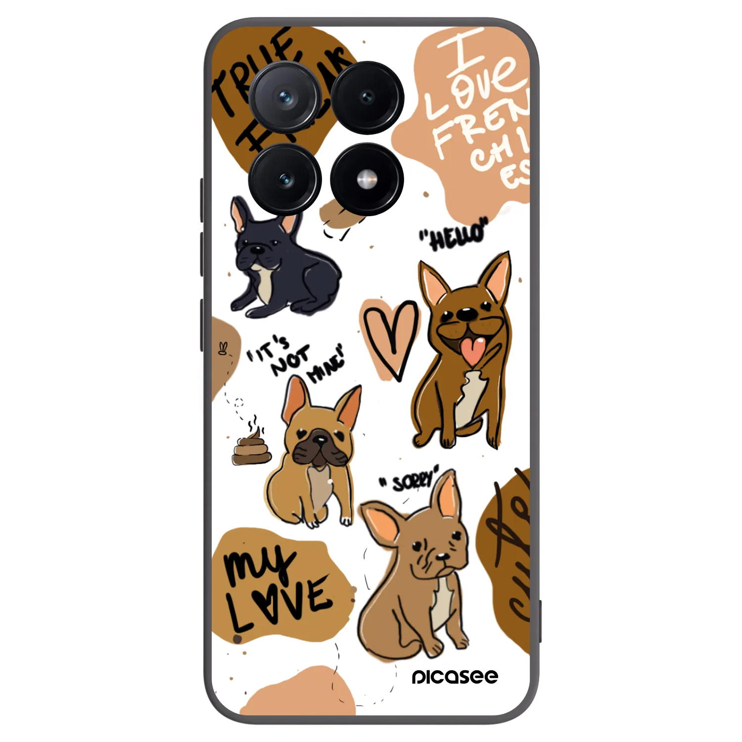 Picasee Μαύρη θήκη σιλικόνης για Xiaomi Poco X6 Pro - Frenchies