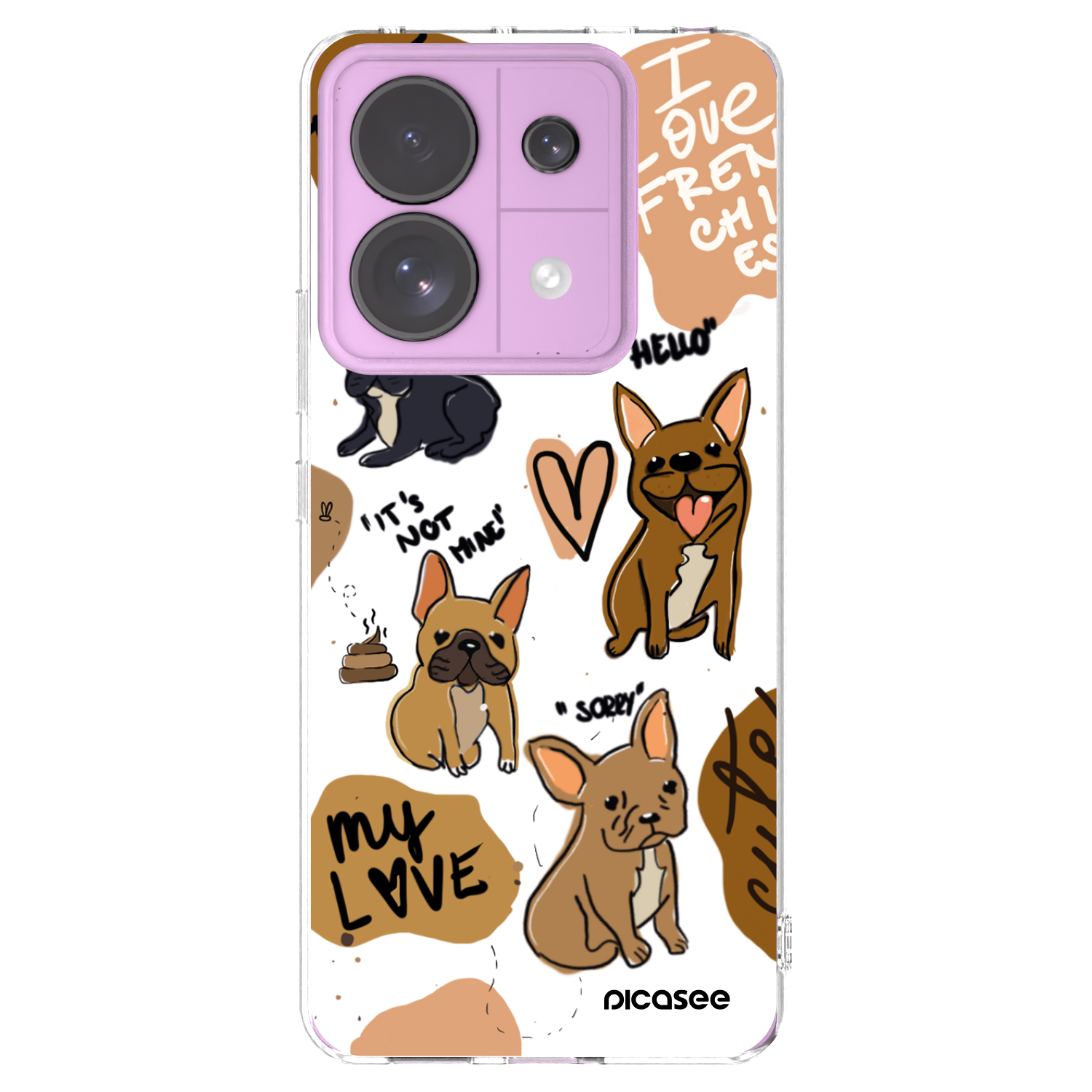 Picasee διαφανής θήκη σιλικόνης Xiaomi Redmi Note 13 Pro 5G - Frenchies