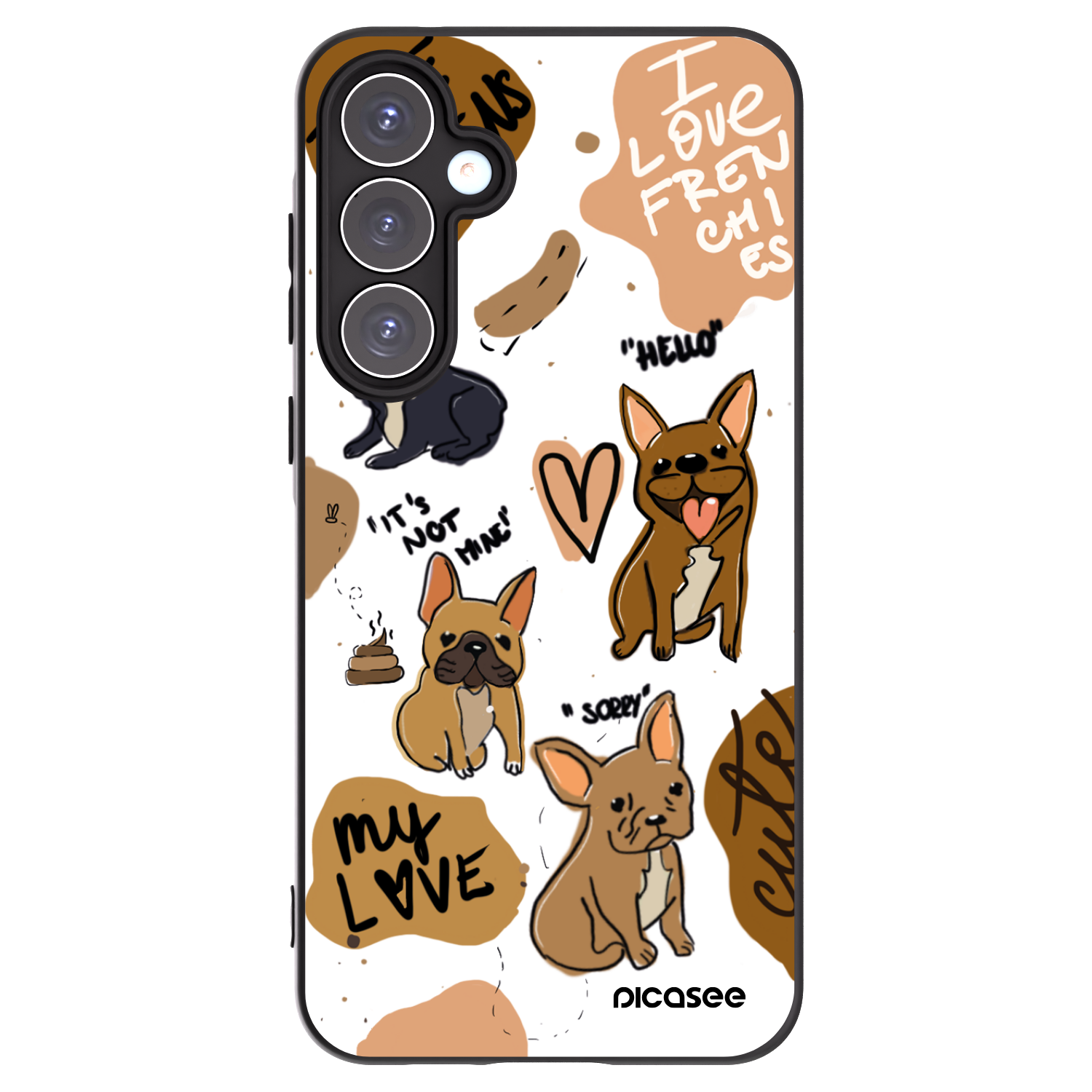 Picasee Μαύρη θήκη σιλικόνης για Samsung Galaxy A55 5G A556B - Frenchies