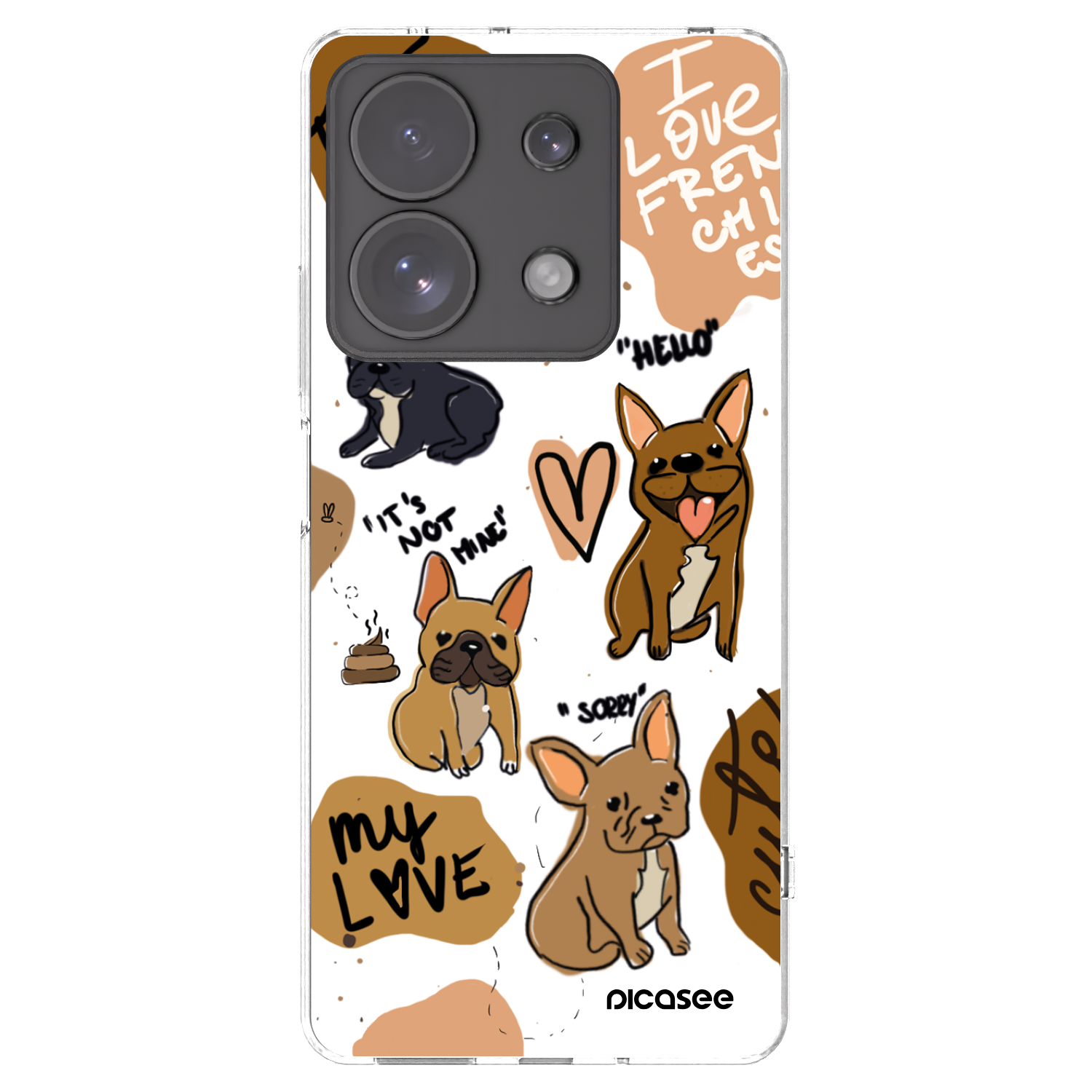 Picasee διαφανής θήκη σιλικόνης Xiaomi Redmi Note 13 Pro 4G - Frenchies