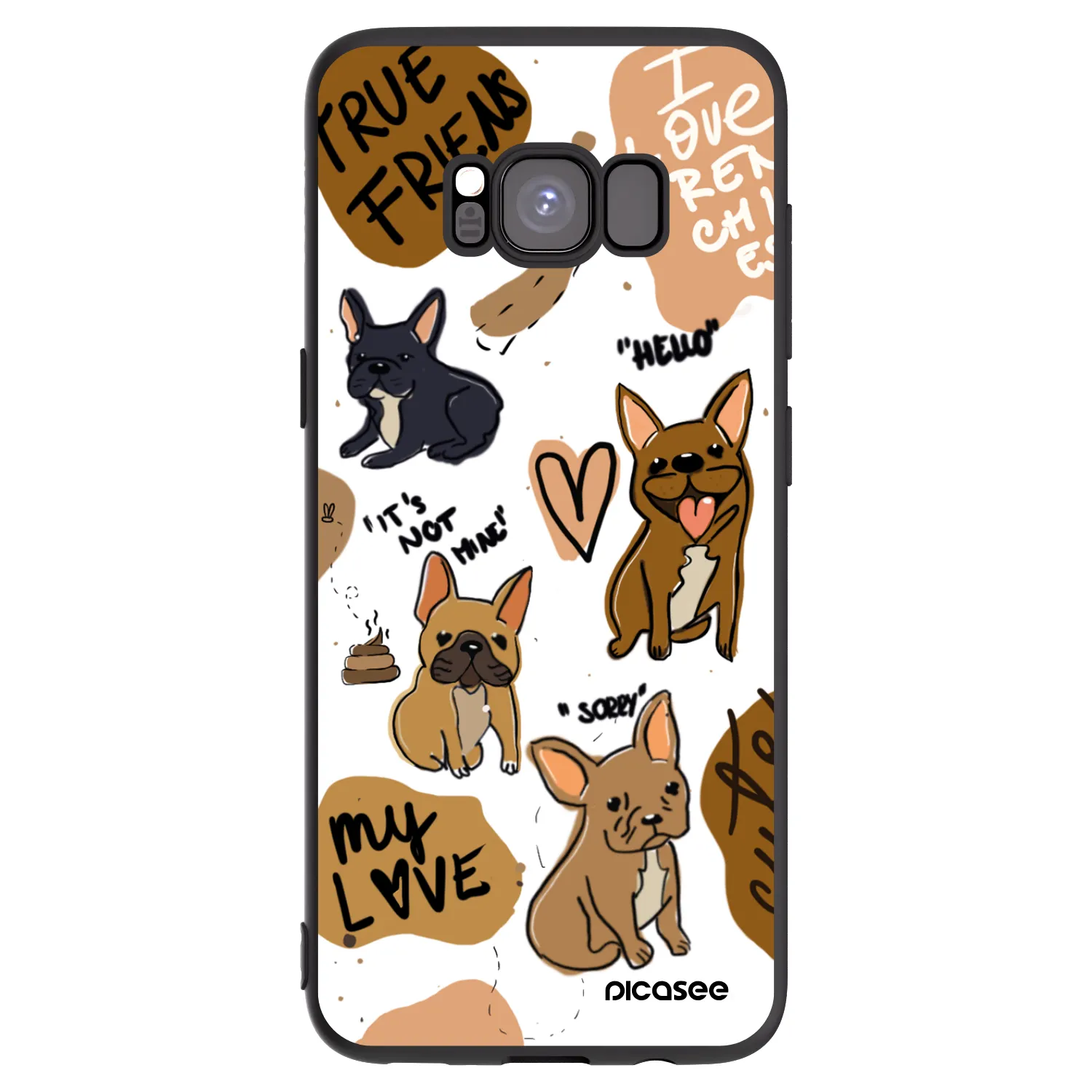 Picasee Μαύρη θήκη σιλικόνης για Samsung Galaxy S8 G950F - Frenchies