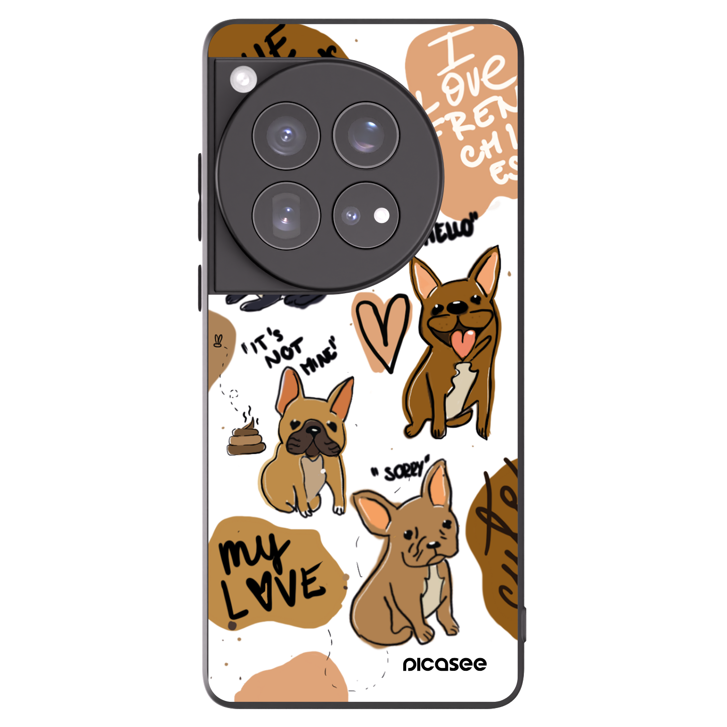 Picasee Μαύρη θήκη σιλικόνης για OnePlus 12 5G - Frenchies