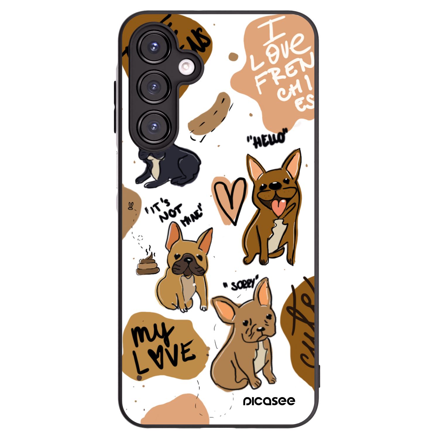 Picasee Μαύρη θήκη σιλικόνης για Samsung Galaxy A16 5G - Frenchies