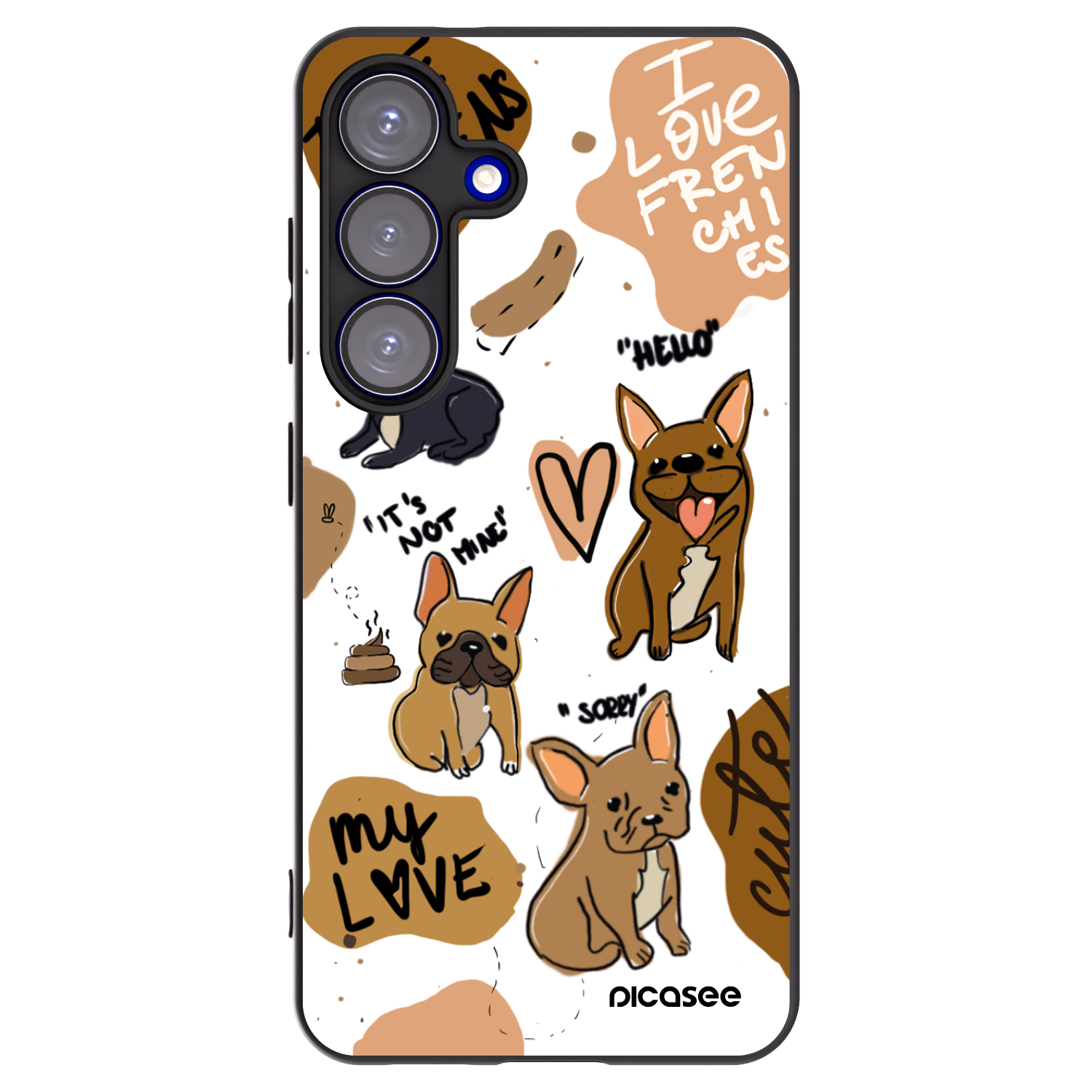 Picasee Μαύρη θήκη σιλικόνης για Samsung Galaxy S25 5G - Frenchies
