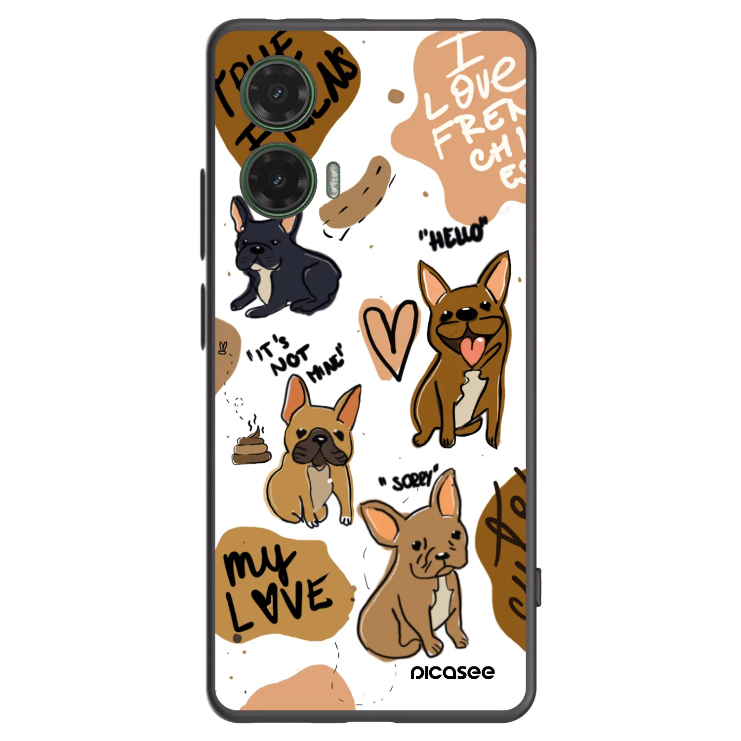 Picasee Μαύρη θήκη σιλικόνης για Motorola Moto G35 5G - Frenchies