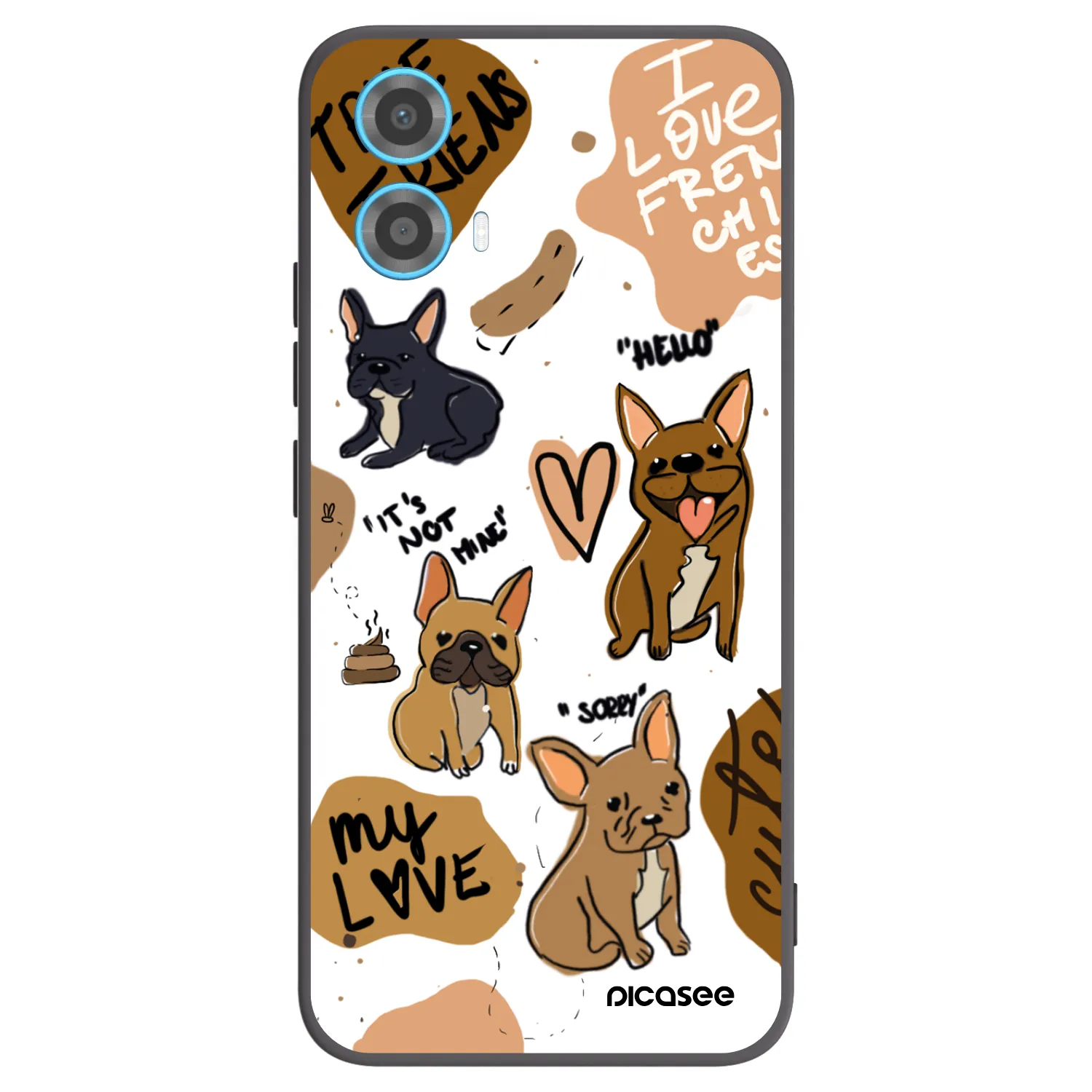 Picasee Μαύρη θήκη σιλικόνης για Motorola Moto G34 5G - Frenchies