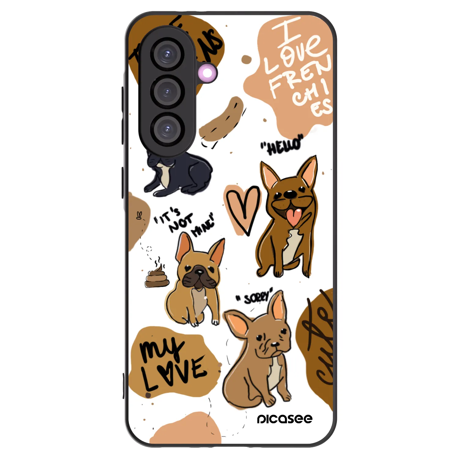 Picasee Μαύρη θήκη σιλικόνης για Samsung Galaxy A56 5G A566B - Frenchies