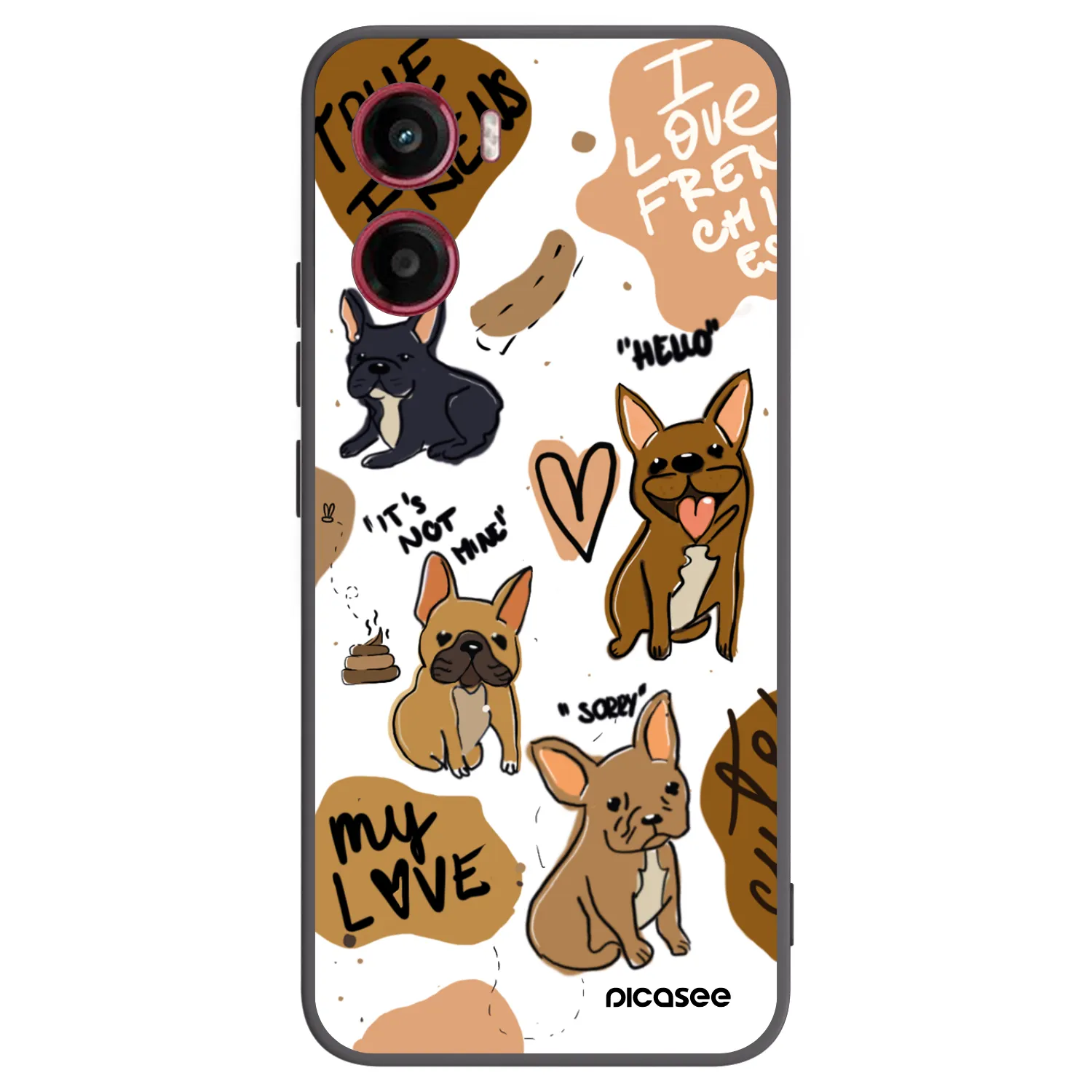 Picasee Μαύρη θήκη σιλικόνης για Motorola Moto G05 - Frenchies